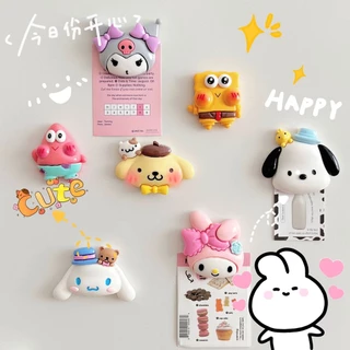 สติกเกอร์แม่เหล็กติดตู้เย็น ลายการ์ตูนฟองน้ํา