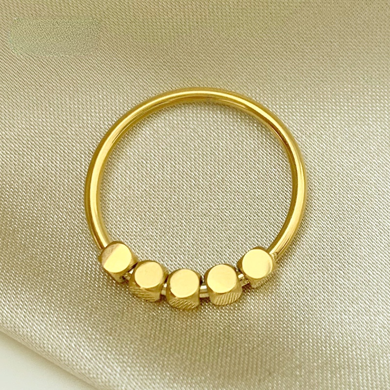 ญี่ปุ่นเกาหลี Niche ไทเทเนียมเหล็ก 24K Gold-Plated เรขาคณิตแหวนสี่เหลี่ยมเล็ก Influencer สไตล์เดียวกัน All-Match ที่ไม่ซ้ํากัน Index แหวนนิ้วแหวน
