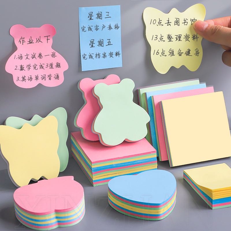 สติกเกอร์กระดาษโน้ต ลายการ์ตูนสัตว์น่ารัก หลายแบบ สีโปร่งใส สําหรับติดตกแต่ง