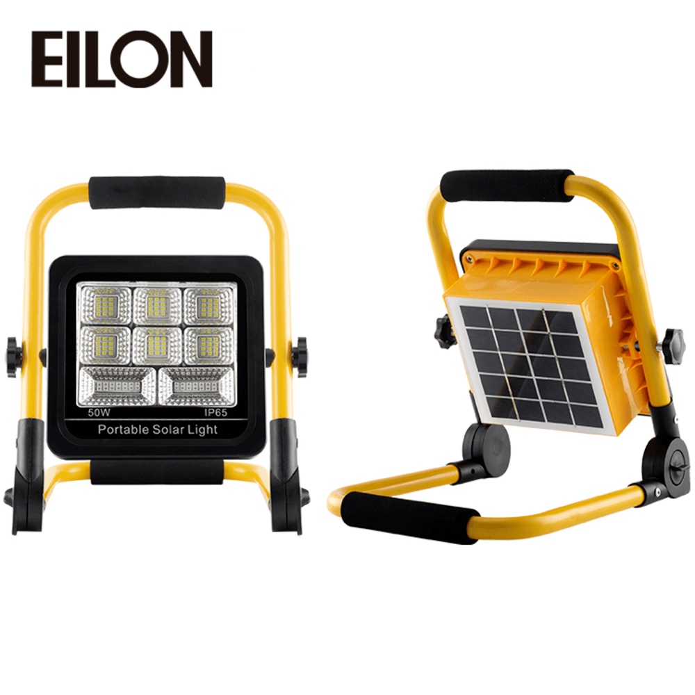 GlobalHouse EILON สปอร์ตไลท์โซล่าร์เซลล์แบบพกพา พับได้ 50W รุ่น GY-YTH-TGD-A-50W แสงสีขาว+แฟลช สินค้าของแท้คุณภาพดี