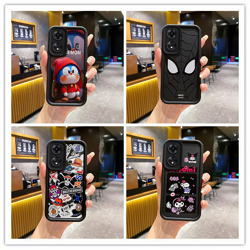 เคส oppo a18 เคสออปโป้ a38 เคสโทรศัพท์ สีดํา สําหรับ