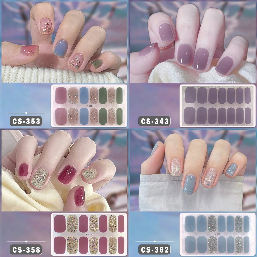 🔥พร้อมส่ง🔥สติ๊กเกอร์ติดเล็บ แบบบาง ราคาถูกส่งจากไทย สติ๊กเกอร์ติดเล็บ