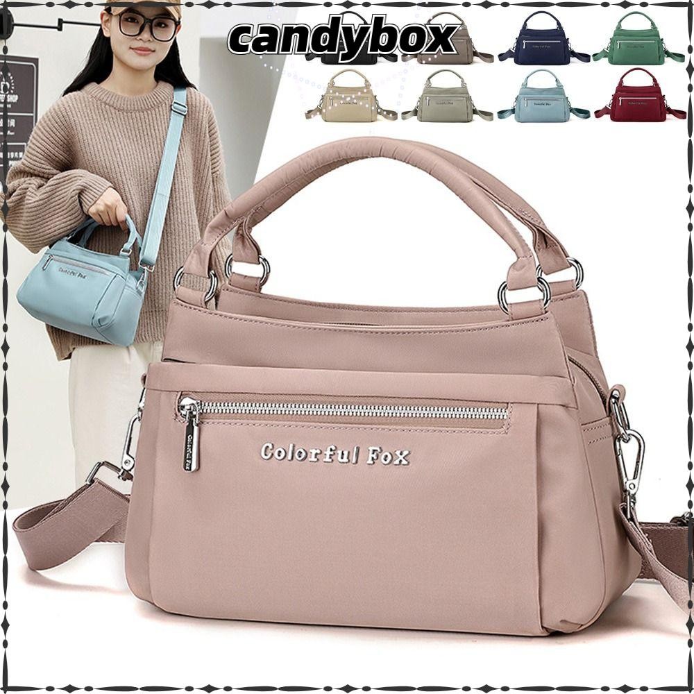 Candybox กระเป๋าสะพายข้าง,กระเป๋าสะพายความจุขนาดใหญ่กันน้ํา,แฟชั่นสีทึบสําหรับใช้ทุกวันกระเป๋าMessengerหญิง