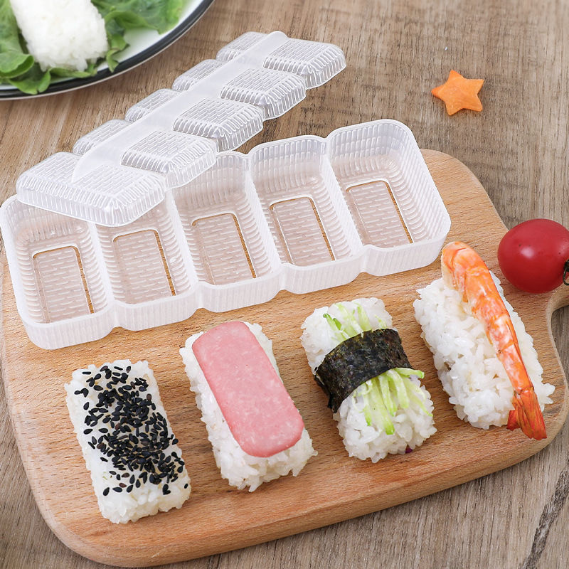 แม่พิมพ์ซูชิ 5 ช่อง/อุปกรณ์ทำซูชิในครัวเรือน/แม่พิมพ์ข้าวปั้นสาหร่าย/ทำซูชินิกิริ