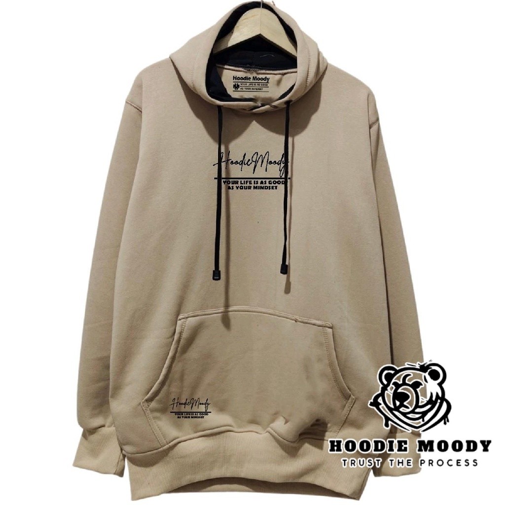 Distroเสื้อกันหนาวผู้ชายHoodieครีมสีขาวขนาดMl xl XXLหนานุ่มผู้ชายHoodieเสื้อกันหนาวความงามผู้ชายHood