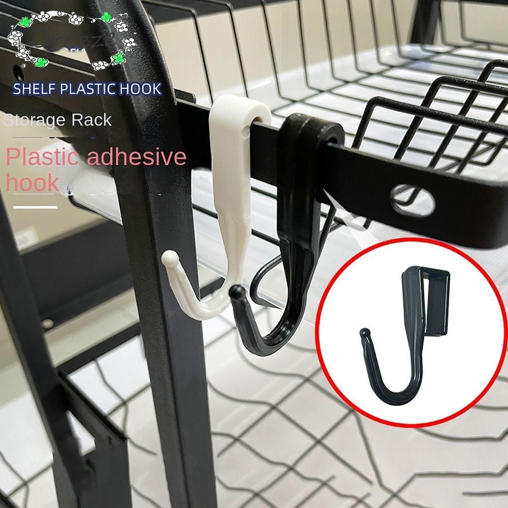 Breeze 4 ชิ้นหลอดสี่เหลี่ยม Clasps ตะขอ, ตะขอแขวนเสื้อพลาสติกแบบหนีบ, อุปกรณ์จัดเก็บในบ้านที่ทนทาน Multi-functional Storage Holder Home Kitchen