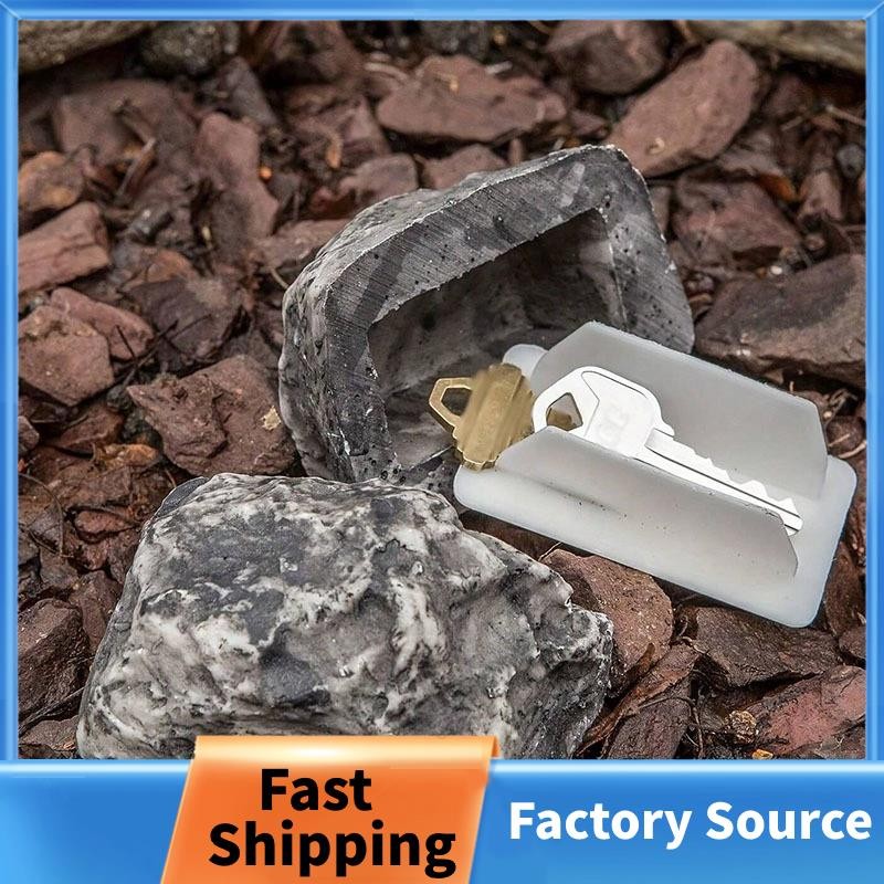 Hide-A-อะไหล่-Key Fake-Rock - ดูชุดหินจําลองชุดกล่องเก็บกุญแจเรซิ่น