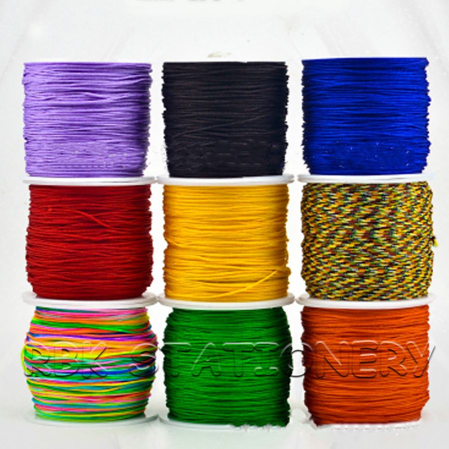 เชือกไนล่อน เชือกถักสร้อยข้อมือ ขนาด 0.8 มม. ยาว 45 เมตร อุปกรณ์ DIY อุปกรณ์ถักสร้อยข้อมือ