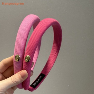 Hanprospree&gt; ที่คาดผมแฟชั่น สีชมพู ฉลากสีทอง เข้ากับทุกชุด สําหรับผู้หญิง