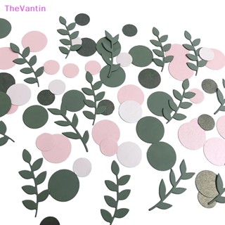 Thevantin 100 ชิ้น เบบี้ชาวเวอร์ กระดาษ ปาเป้า ใบไม้สีเขียว กระจัดกระจาย เด็ก ป่า ตกแต่งงานเลี้ยงวันเกิด เปิดเผย อุปกรณ์ ของดี