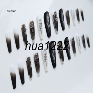 Hua1222.mx เล็บปลอม เนื้อแมตต์ รูปตัว T สําหรับดูมีสไตล์