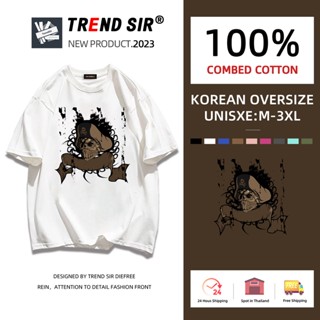 TrendSir⚡พร้อมส่ง⚡เสื้อยืด oversize👏104%cotton โอเวอร์ไซส์ มีของพร้อมส่ง🎶เสื้อโอเวอร์ไซส์เกาหลี เสื้อผ้าสาวอวบอ้วน เสื้อยืดแขนสั้นพิมพ์ลายตัวหนังสือ✔สำหรับชายและหญิง