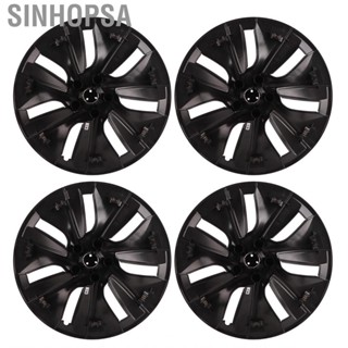 Sinhopsa Wheel Hub  Sporty ABS Snap Design Rim Cover 19in Matte Black Wear Resistant for Cars