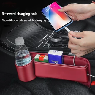 Jaecoo Car Seat Gap Bag Case Storage Bag PU Leather Auto Console Side Seat Plug Filler organizer Cup Holder For Chery Jaecoo J7 J8 organizer อุปกรณ์ตกแต่งภายใน