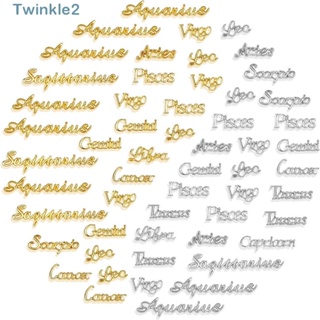 Twinkle จี้ตัวอักษร อัลลอย สีทอง และสีเงิน 2 สี สําหรับสร้อยคอ DIY 120 ชิ้น