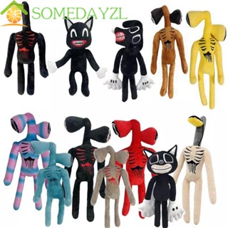 Somedayzl ตุ๊กตาหัวไซเรน ยัดนุ่น รูปการ์ตูนอนิเมะ แมว สีขาว ดํา ของขวัญวันเกิด