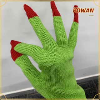 Rowans ถุงมือผ้าขนสัตว์ถักมือ ห้านิ้ว ให้ความอบอุ่น สีเขียว ของขวัญฮาโลวีน สําหรับแม่มด ฤดูหนาว