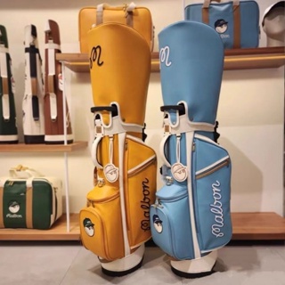 Malbon Ball BAG GOLF Bracket BAG ผู้ชาย ผู้หญิง สากล แบบพกพา คลับ กระเป๋า PU คู่ ฝาครอบถุงกอล์ฟ