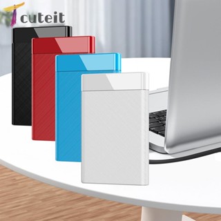 Tcuteit กล่องฮาร์ดไดรฟ์ภายนอก USB 3.0 เป็น SATA 2.5 นิ้ว สําหรับโซลิดสเตทไดรฟ์