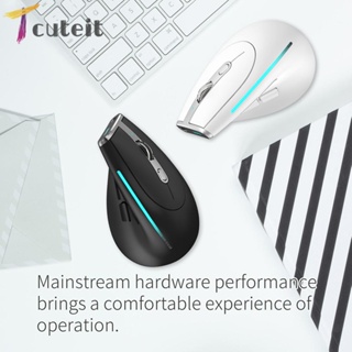 Tcuteit F-36 เมาส์แนวตั้ง 2400 DPI 8 ปุ่ม บลูทูธ สําหรับคอมพิวเตอร์