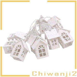 [Chiwanji2] สายไฟ LED 10 ดวง 6.6 ฟุต โลหะ สีขาวอบอุ่น สําหรับตกแต่งบ้าน