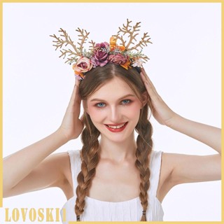 [Lovoski1] ที่คาดผม ลายกวางเรนเดียร์ กวางเรนเดียร์ คริสต์มาส สําหรับประดับตกแต่ง