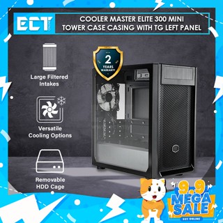 Cooler Master Elite 300 Mini Tower เคส พร้อม ODD Steel / TG แผงซ้าย