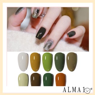 Alma ยาทาเล็บเจล สีเขียว สีสันสดใส 15 มล.