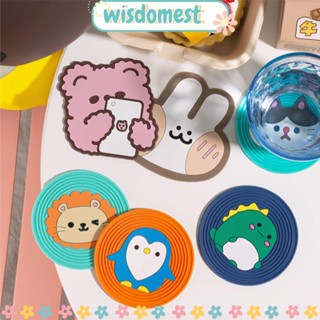 Wisdomest แผ่นรองแก้ว กันลื่น ลายสัตว์น่ารัก ทนทาน