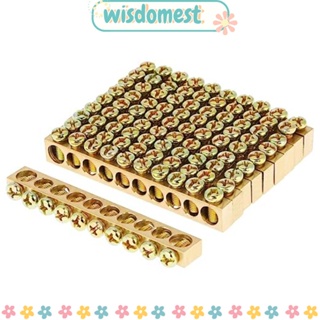 Wisdomest แถบทองแดง 10 รู ขนาดเล็ก 10 ชิ้น พร้อมสกรูขั้วต่อ