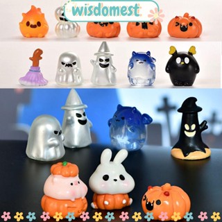 Wisdomest ตุ๊กตาเรซิ่น รูปฟักทองน่ารัก ขนาดเล็ก สําหรับตกแต่งฮาโลวีน