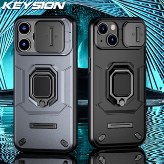 Keysion เคสโทรศัพท์มือถือ กันกระแทก ป้องกันเลนส์กล้อง พร้อมแหวนขาตั้ง สําหรับ iPhone 15 Pro Max 15 Plus 15 Pro