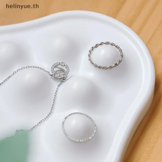 Helinyue ถาดเก็บเครื่องประดับ แหวน ต่างหู รูปเมฆ สีขาว DIY