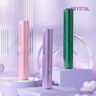 Krystal เครื่องหนีบผมไร้สาย แบบพกพา ขนาดเล็ก 2 In 1 ชาร์จ USB