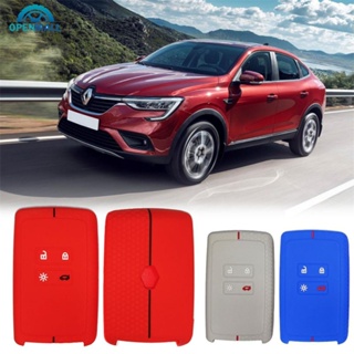 Openmall เคสกุญแจรถยนต์ ซิลิโคน 4 ปุ่ม อุปกรณ์เสริม สําหรับ Renault Megane Key Case Megane 3 4 F3V5