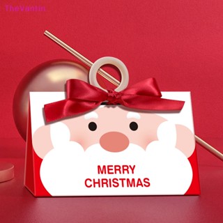 Thevantin Merry Christmas กล่องกระดาษบรรจุภัณฑ์ ลายซานตาคลอส สําหรับใส่ขนมช็อคโกแลต ลูกอม ของขวัญปีใหม่