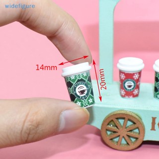 Widefigure โมเดลแก้วกาแฟเรซิ่น รูปคริสต์มาส สําหรับตกแต่งบ้านตุ๊กตา 5 ชิ้น