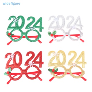 Widefigure กรอบแว่นตา พร็อพถ่ายรูป ลาย Merry Christmas ปีใหม่ 2024 สําหรับตกแต่งปาร์ตี้คริสต์มาส 1 ชิ้น