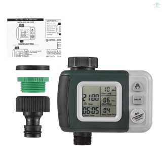 Lepmerk Digital Automatic Watering Timer Programmed Garden Irrigation Timer Hose Faucet Sprinkler with Rain Delay Intelligent Irrigation Controller for Lawn Farmland Courtyard Greenhouse