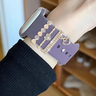 Suqi แหวนโลหะ ประดับเพชร เครื่องประดับ สําหรับสายนาฬิกาข้อมือ iwatch