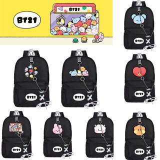 กระเป๋าเป้สะพายหลังลําลอง ลาย KPOP BTS BT21 Bangtan Boys TATA CHIMMY COOKY RH SHOOKY BEAR MANG เหมาะกับการเดินทาง สําหรับผู้ชาย และผู้หญิง