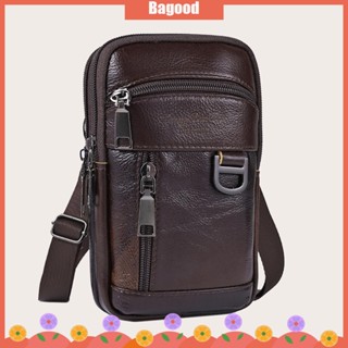 ♪Bagood♪พร้อมส่ง กระเป๋าสะพายไหล่ หนังวัวแท้ ใส่โทรศัพท์มือถือได้ สําหรับผู้ชาย