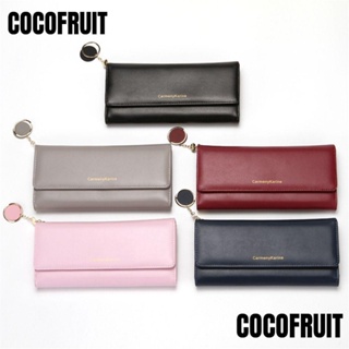 กระเป๋าสตางค์ COCOFRUIT หนัง PU ใบยาว ใส่บัตรได้ สําหรับผู้หญิง