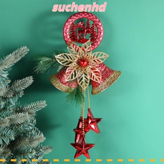 Suchenhd จี้กระดิ่งพลาสติก สีแดง หรูหรา สําหรับแขวนตกแต่งต้นคริสต์มาส