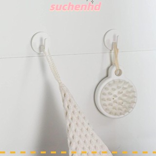 Suchenhd ตะขอแขวน ABS ขนาดเล็ก 1.4*1.4 นิ้ว ไม่ทิ้งร่องรอย สีขาว สําหรับห้องครัว บ้าน 6 ชิ้น