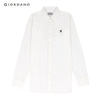 GIORDANO เสื้อเชิ้ตผู้ชายแขนยาว Mens Long Sleeve Oxford Shirt 01043093