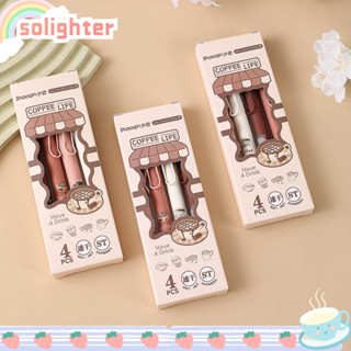 SOLIGHTER ปากกาหมึกเจล สีดํา 0.5 มม. 4 ชิ้น