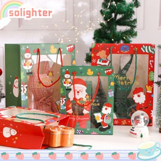 Solighter ถุงของขวัญคริสต์มาส พร้อมหูหิ้ว สําหรับใส่คุกกี้ DIY