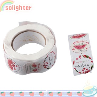 Solighter สติกเกอร์ฉลาก ทรงกลม ลายแตงโม 1.5 นิ้ว สําหรับตกแต่งปาร์ตี้