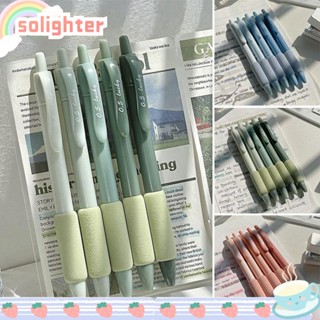 Solighter ปากกาเจล 0.5 มม. หมึกสีดํา 5 ชิ้น